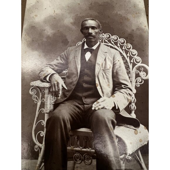 Carnahan & Lindamood Cabinet Card African American Man Wytheville VA Studio - Picture 3 of 7